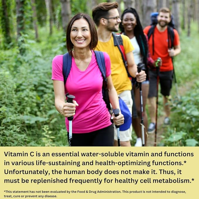 100% Natural Vitamin C from Acerola Cherry with Lavitol DHQ Dihydroquercetin Plus 250 mg Citrus Bioflavonoids - Whole-Food Vitamin C, No Synthetic Ascorbic Acid and No Additives - 250 mg, 60 Capsules