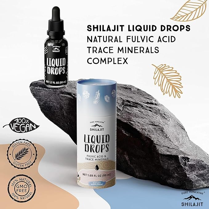 Pure Himalayan Shilajit ® Liquid Drops - The Purest Form of Shilajit, 99.9% Absorption for Immune Support, Energy Boost, Anti-Aging - Natural Trace Minerals & Fulvic Acid (50ml)