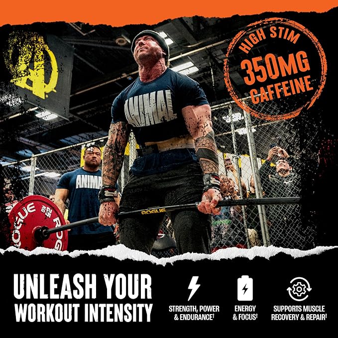 Animal Fury - Pre Workout Powder Supplement for Energy and Focus - 5g BCAA, 350mg Caffeine, Nitric Oxide, Without Creatine - Powerful Stimulant for Bodybuilders - Ice Pop